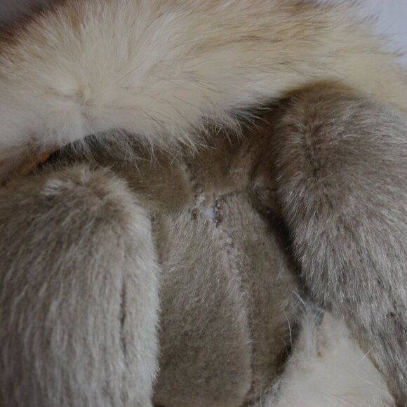 Vtg Jointed Mohair Bear with Fur Wrap - Picture 5 of 8